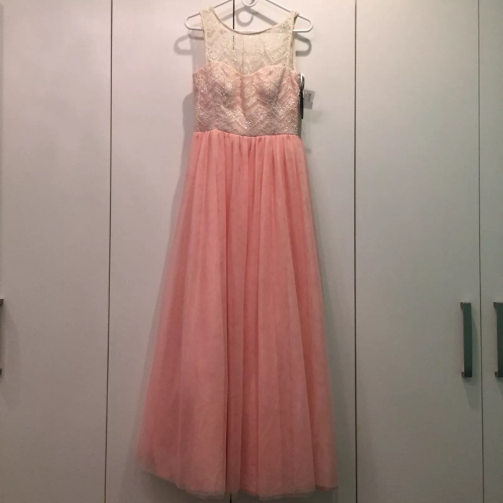 pink and white floral dress